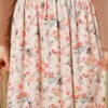 Marbled Floral Tulle Skirt Beige بالجملة skirt view 4 - Hicabistan مصنع تركيا