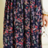 Marbled Floral Tulle Skirt Navy Blue بالجملة skirt view 4 - Hicabistan مصنع تركيا