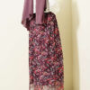 Marbled Floral Tulle Skirt Plum Großhandel skirt view 3 - Hicabistan Türkei Fabrik