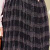 Checkered Wrinkled Chiffon Skirt Black wholesale skirt view 4 - Hicabistan Turkey factory