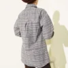 Plaid Stone-Embellished Shirt Grey wholesale shirt view 3 - Hicabistan Turkey factory
