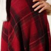 Plaid Flared Wool Skirt Red en gros skirt view 4 - Hicabistan usine Turquie