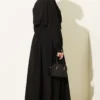 Plaid Collar Tied Skirt Set Black wholesale clothing set view 3 - Hicabistan Turkey factory