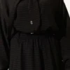 Plaid Collar Tied Skirt Set Black wholesale clothing set view 4 - Hicabistan Turkey factory