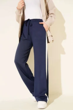 Alternative view of Striped Drawstring Pants Navy Blue
