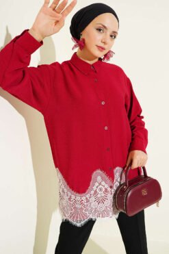 Skirt Burgundy groothandel shirt - Hicabistan Turkije fabriek