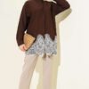 Skirt Brown wholesale shirt view 2 - Hicabistan Turkey factory