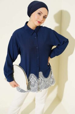 Skirt Navy Blue groothandel shirt - Hicabistan Turkije fabriek