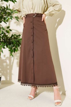 Skirt Brown wholesale skirt - Hicabistan Turkey factory