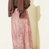 Ethnic Patterned Belted Chiffon Skirt Mink al por mayor skirt view 3 - Hicabistan fábrica Turquía