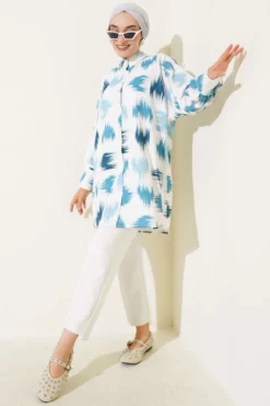 Alternative view of Brush Patterned Cuff Shirt Mint