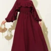 Ruffle Strap Tie Waist Dress Plum