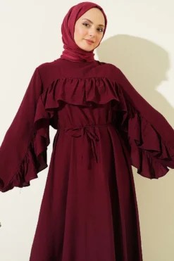 Alternative view of Ruffle Strap Tie Waist Dress Plum