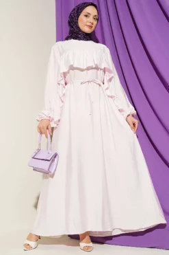 Ruffle Strap Tie Waist Dress Pink