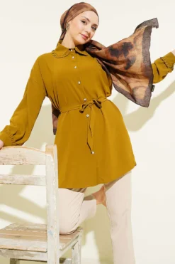 Ruffled Baby Collar Tie Shirt