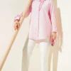 Ruffled Ankle Tied Shirt Pink wholesale shirt view 2 - Hicabistan Turkey factory