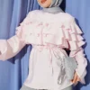Ruffled Tie Waist Tunic Pink