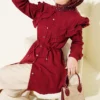 Ruffled Double Sailor Collar Shirt Burgundy