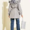Ruffled Double Sailor Collar Shirt Grey wholesale shirt view 3 - Hicabistan Turkey factory