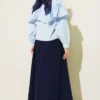Ruffled Cape Detailed Short Shirt Blue groothandel shirt view 3 - Hicabistan Turkije fabriek