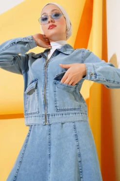 Alternative view of Zippered Pocket Denim Set