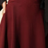 Zippered Tencel Flared Skirt Burgundy بالجملة skirt view 4 - Hicabistan مصنع تركيا
