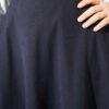 Zippered Tencel Flared Skirt Navy Blue wholesale skirt view 4 - Hicabistan Turkey factory