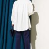 Oversized Shirt with Bow Detail Ecru wholesale shirt view 3 - Hicabistan Turkey factory