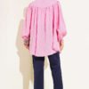 Oversized Shirt with Bow Detail Pink all'ingrosso shirt view 3 - Hicabistan fabbrica Turchia