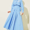 Ruffled Collar Laced Skirt Set Blue all'ingrosso clothing set view 5 - Hicabistan fabbrica Turchia