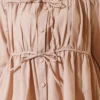 Shirred Blouse with Bow Beige al por mayor shirt view 4 - Hicabistan fábrica Turquía