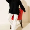 Bow Knit Tunic Black en gros tunic view 2 - Hicabistan usine Turquie
