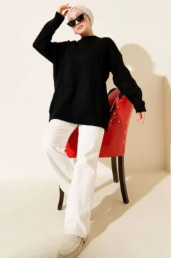 Alternatieve weergave van Bow Knit Tunic Black