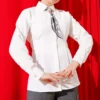 Shirt with Belt and Scarf White