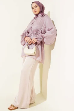 Alternative Ansicht von Buttoned Dress Shirt with Rose Detail Lilac