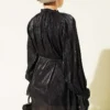 Buttoned Dress Shirt with Rose Detail Black wholesale shirt view 3 - Hicabistan Turkey factory