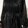 Buttoned Dress Shirt with Rose Detail Black wholesale shirt view 4 - Hicabistan Turkey factory