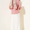 Lace Sailor Collar Short Shirt Powder Pink en gros shirt view 3 - Hicabistan usine Turquie