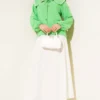 Lace Sailor Collar Short Shirt Green en gros shirt view 2 - Hicabistan usine Turquie