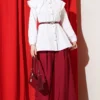 Lace Double Sailor Collar Shirt White بالجملة shirt view 2 - Hicabistan مصنع تركيا