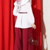 Lace Double Sailor Collar Shirt White بالجملة shirt view 3 - Hicabistan مصنع تركيا