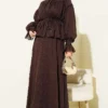 Ruffled Skirt Set with Chest Gathered Brown al por mayor clothing set view 2 - Hicabistan fábrica Turquía