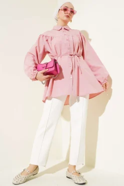 Alternative view of Gathered Chest Shirt Powder Pink