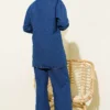 Chest Pocket Drop Beaded Denim Set Blue Großhandel clothing set view 3 - Hicabistan Türkei Fabrik