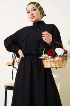 Alternative view of Zippered Skirted Two-Piece Set Black