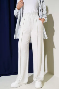 Alternative view of Wide Waistband Elasticated Trousers Grey