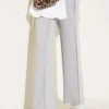 Wide Waistband Elasticated Trousers Grey en gros pants view 5 - Hicabistan usine Turquie
