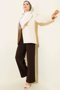 Alternative view of Wide Belted Loose Pants Brown
