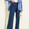 Wide Tassel Hem Denim Pants