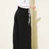 Wide Pleat Detailed Fabric Trousers Black wholesale pants view 3 - Hicabistan Turkey factory